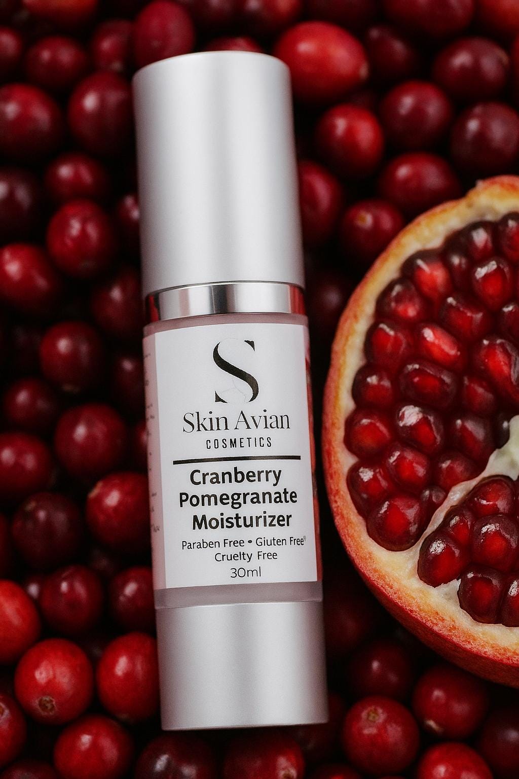 Vegan Face Moisturizer Cranberry Pomegranate